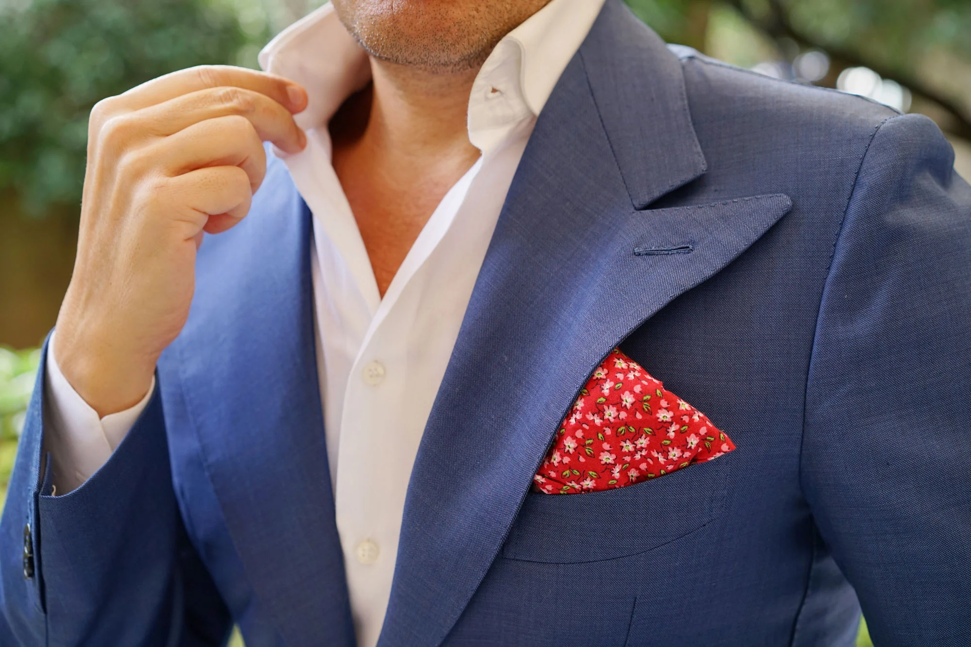 Cano Cristales Scarlet Floral Pocket Square - Image 9