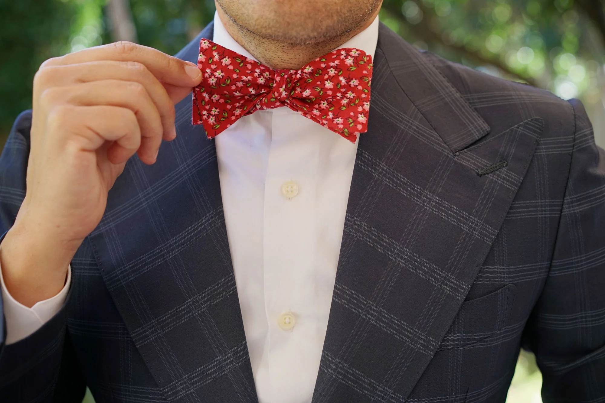 Cano Cristales Scarlet Floral Self Bow Tie - Image 7
