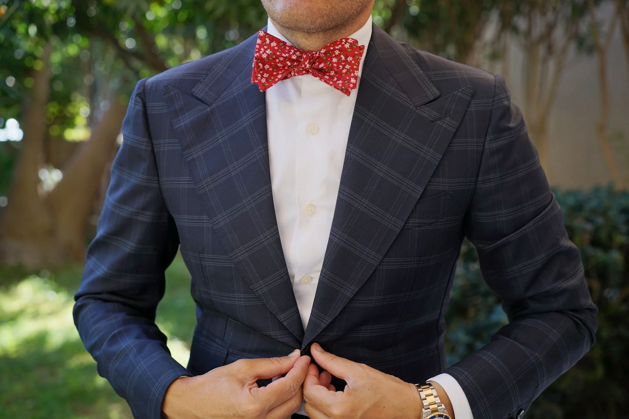 Cano Cristales Scarlet Floral Self Bow Tie - Image 9