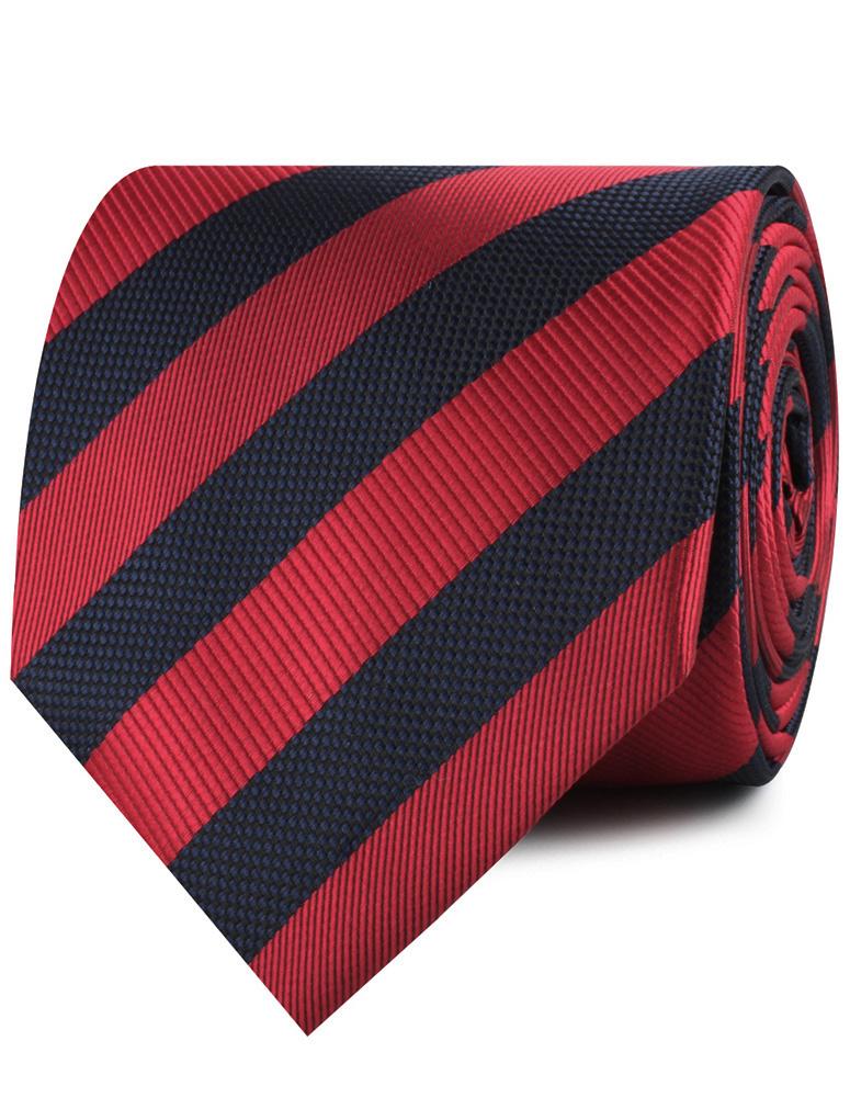 Canterbury Red & Navy Blue Striped Necktie - Image 2