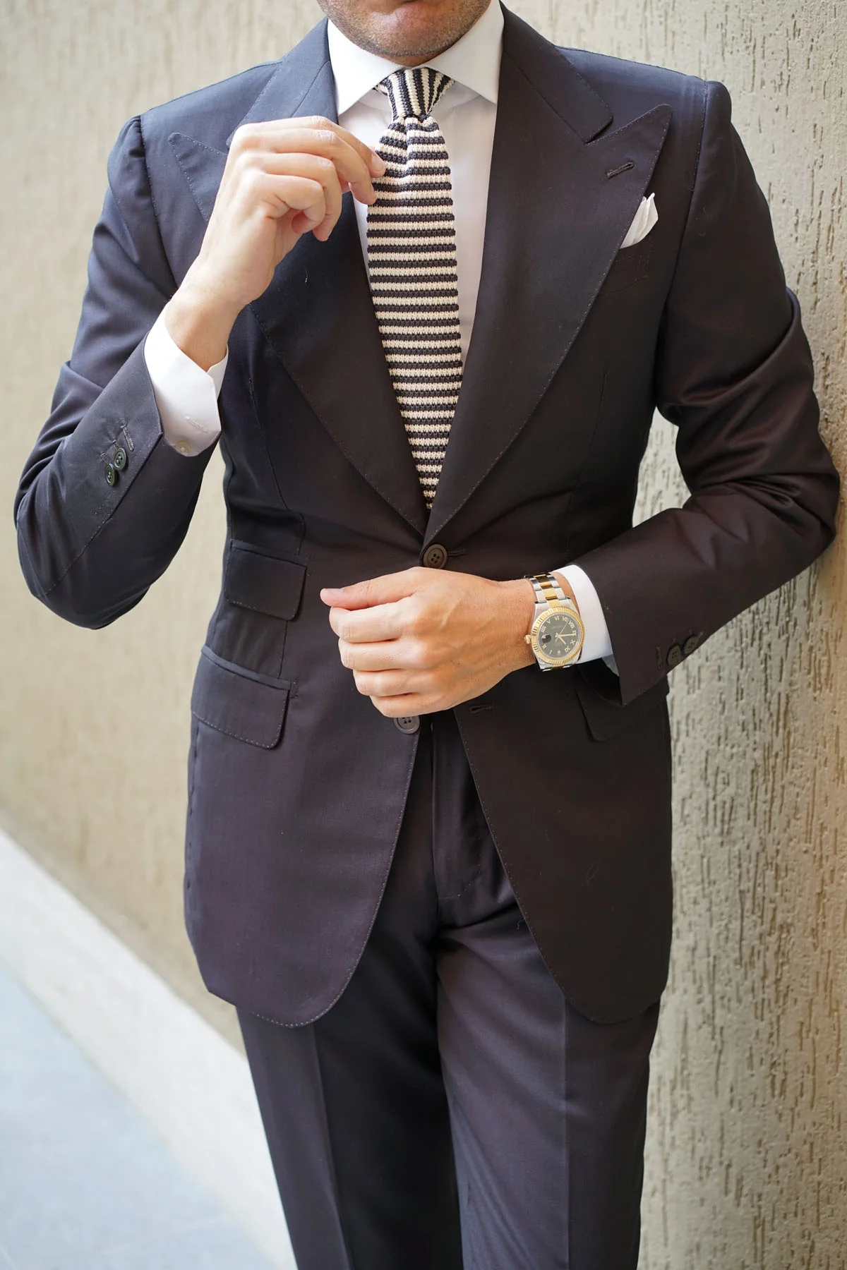 Cape Honey Ivory Knitted Tie - Image 12