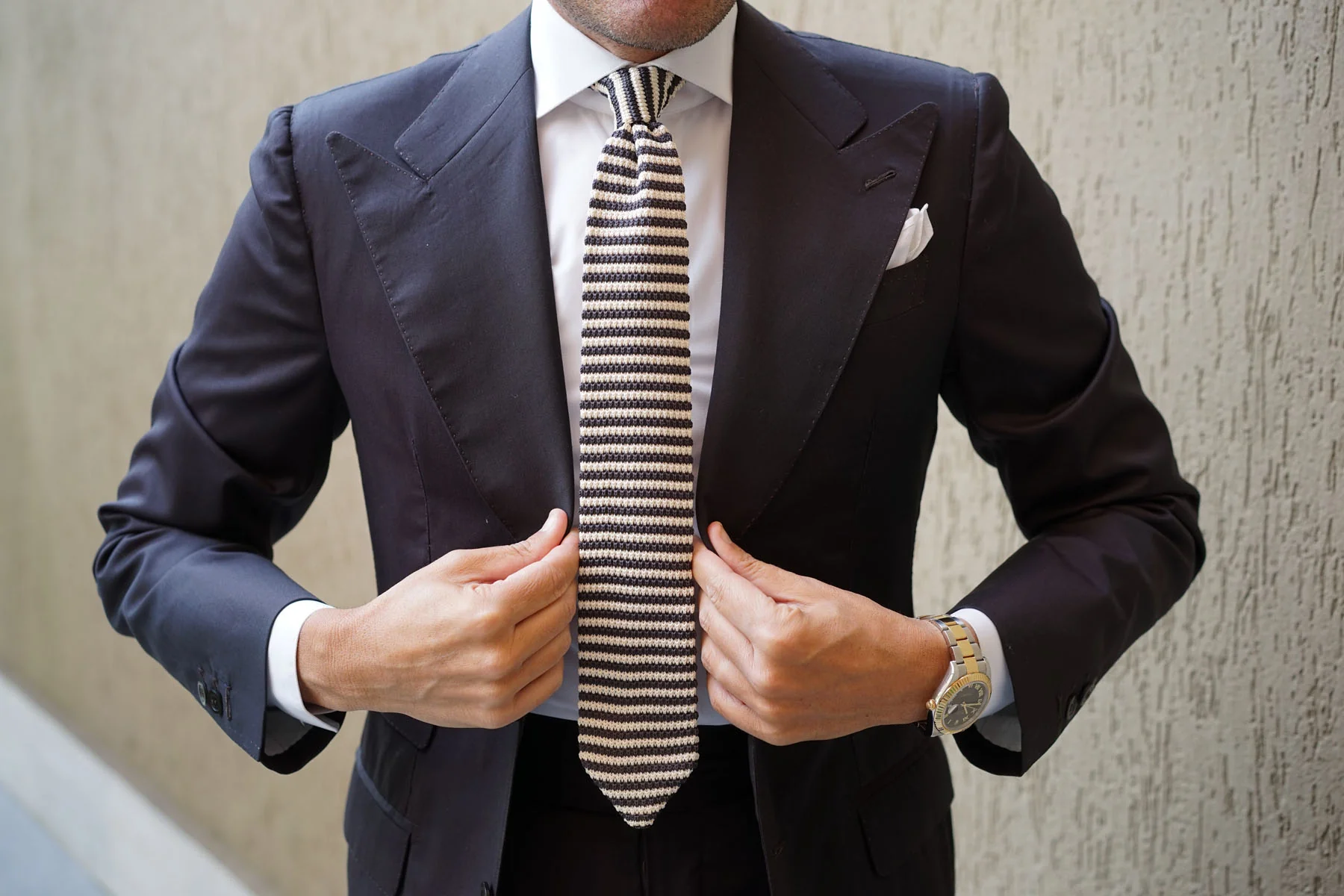 Cape Honey Ivory Knitted Tie - Image 13