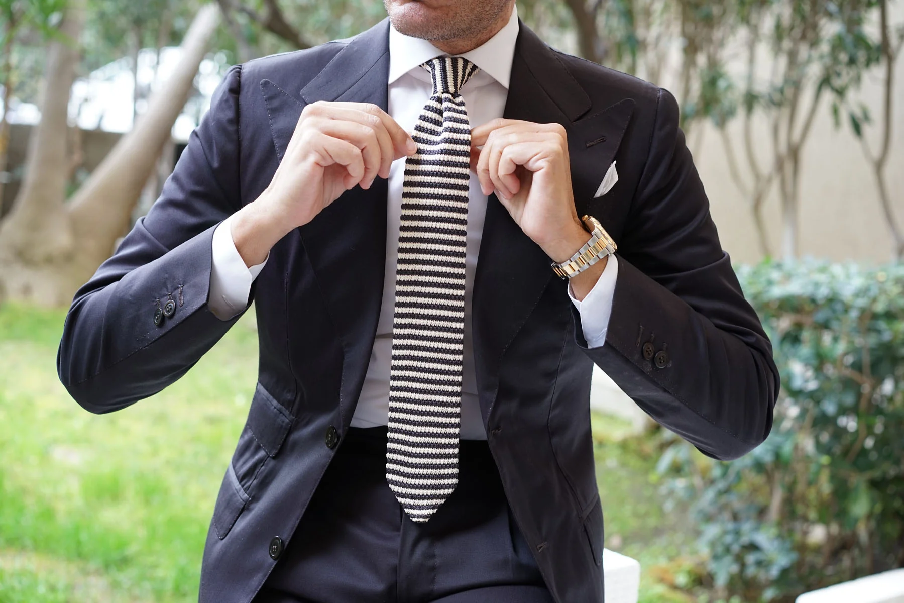 Cape Honey Ivory Knitted Tie - Image 6