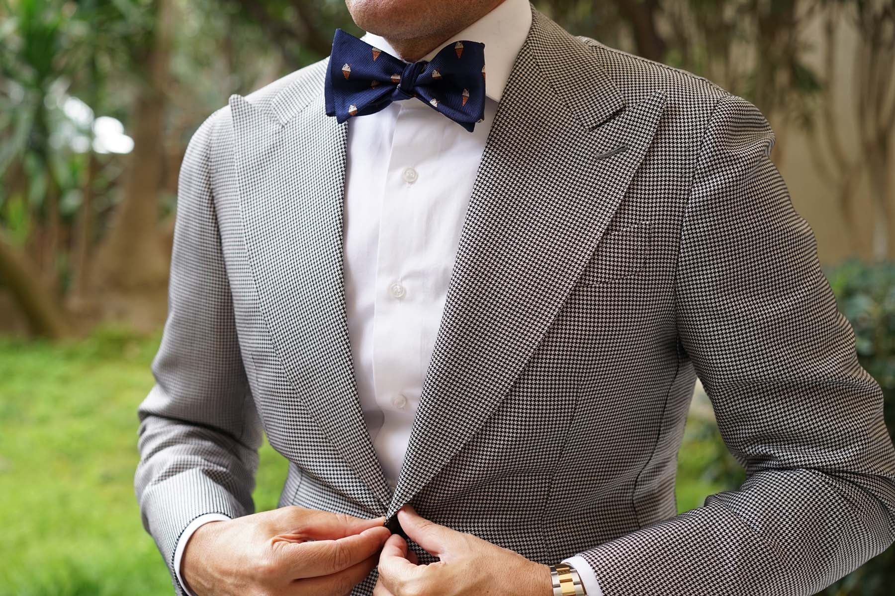 Cappuccino Ice Cream Cone Self Bow Tie - Image 4