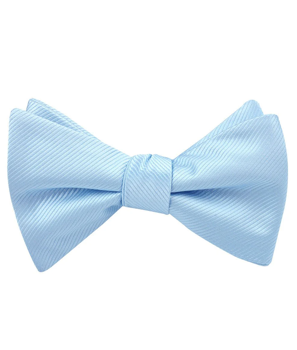 Capri Blue Twill Self Bow Tie - Image 2