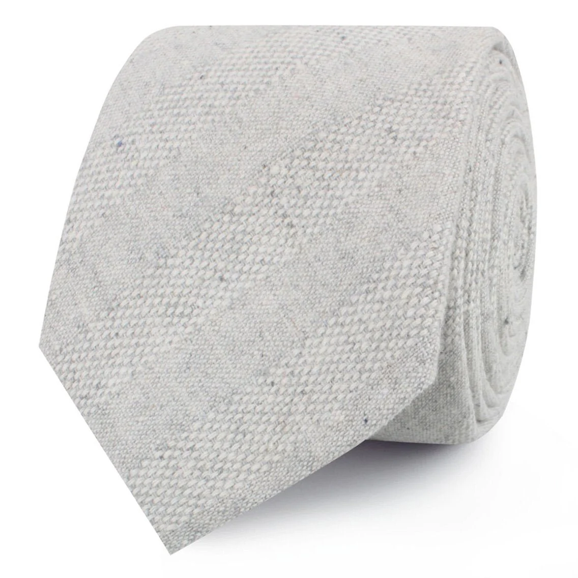 Capri Grey Tweed Striped Linen Skinny Tie - Image 2