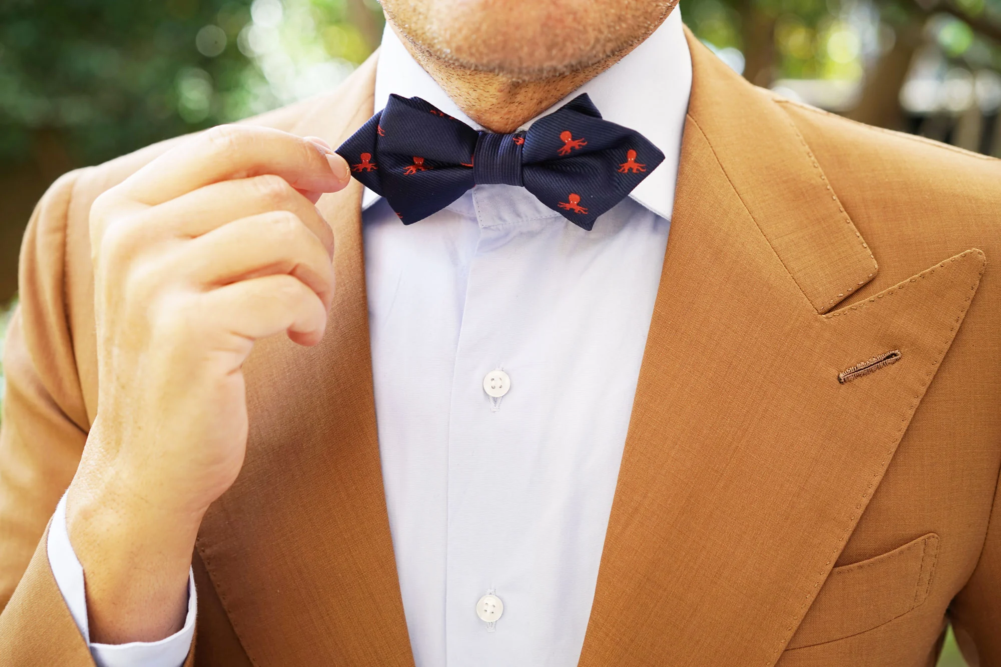 Caribbean Coral Octopus Diamond Bow Tie - Image 9