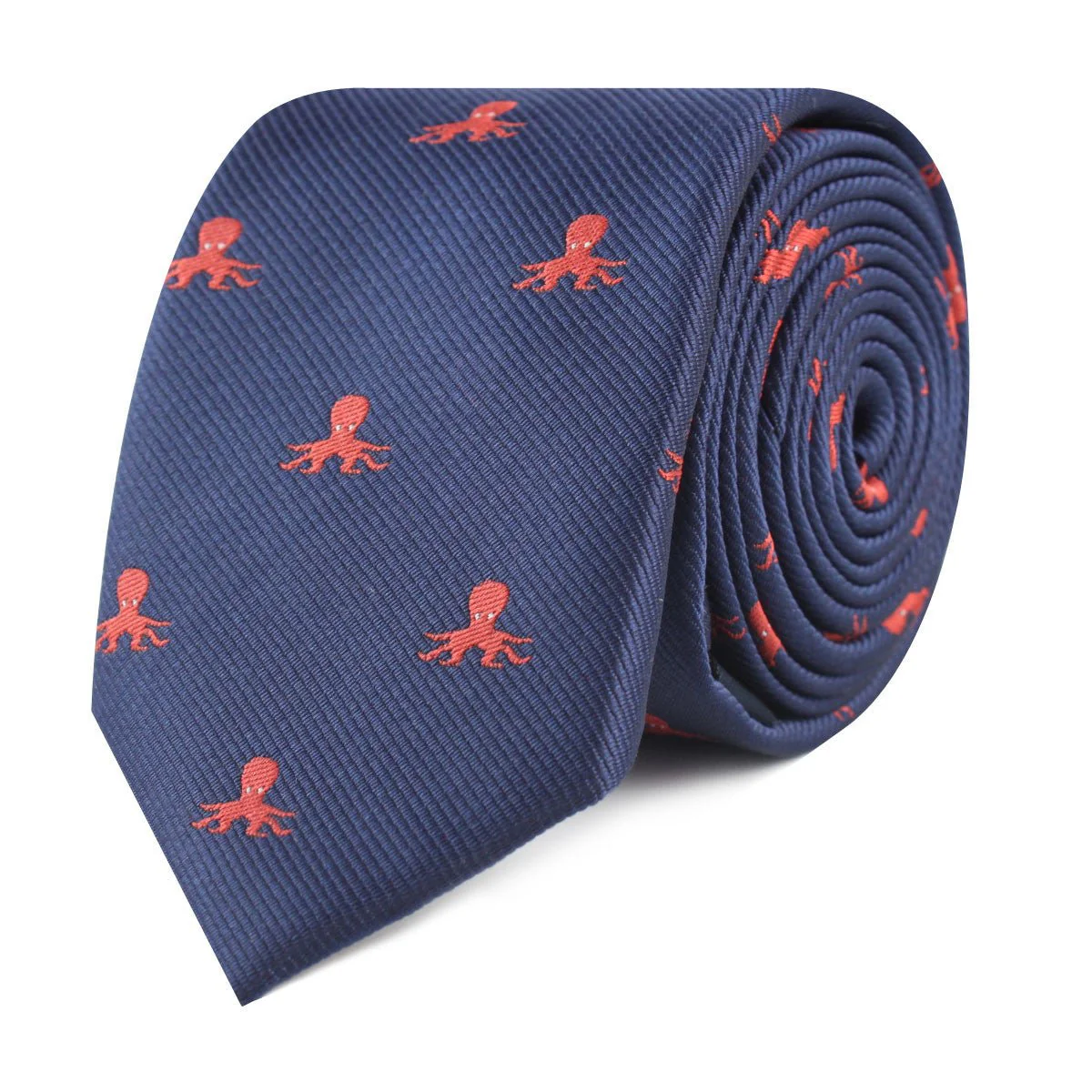 Caribbean Coral Octopus Skinny Tie - Image 2