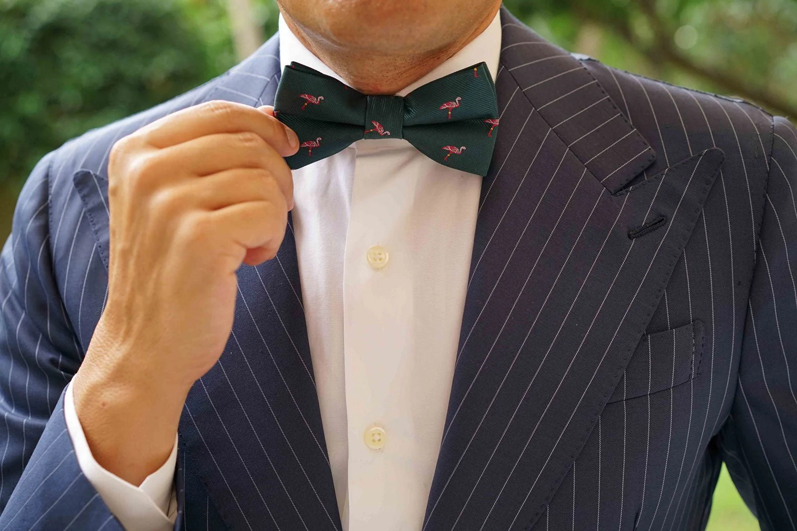 Caribbean Royal Green Flamingo Bow Tie - Image 5
