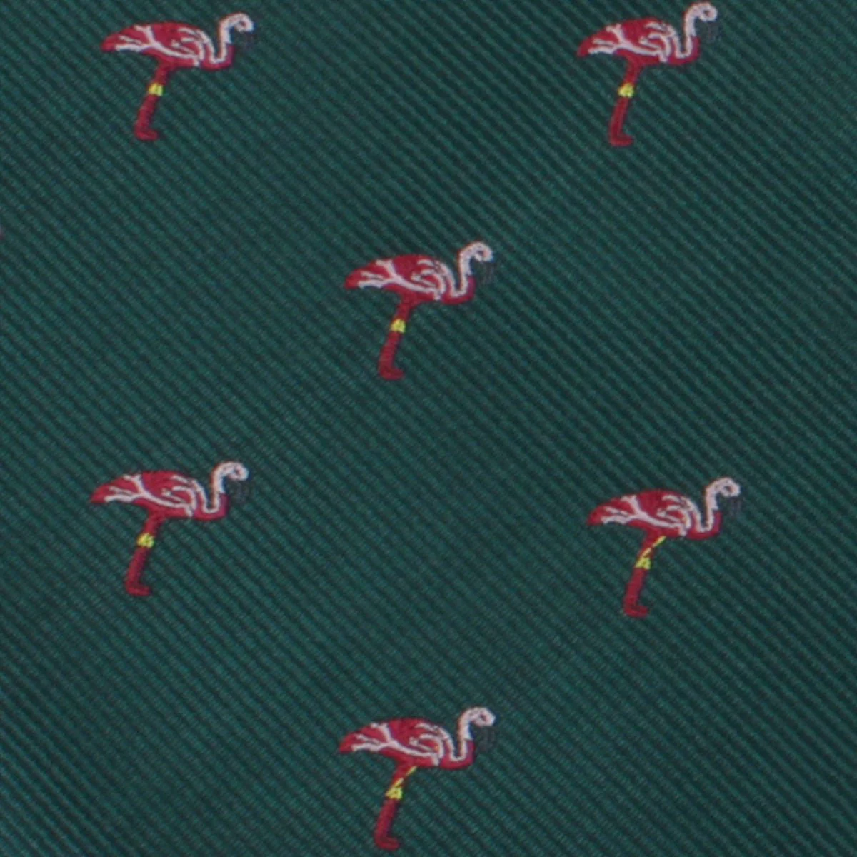 Caribbean Royal Green Flamingo Self Bow Tie - Image 3