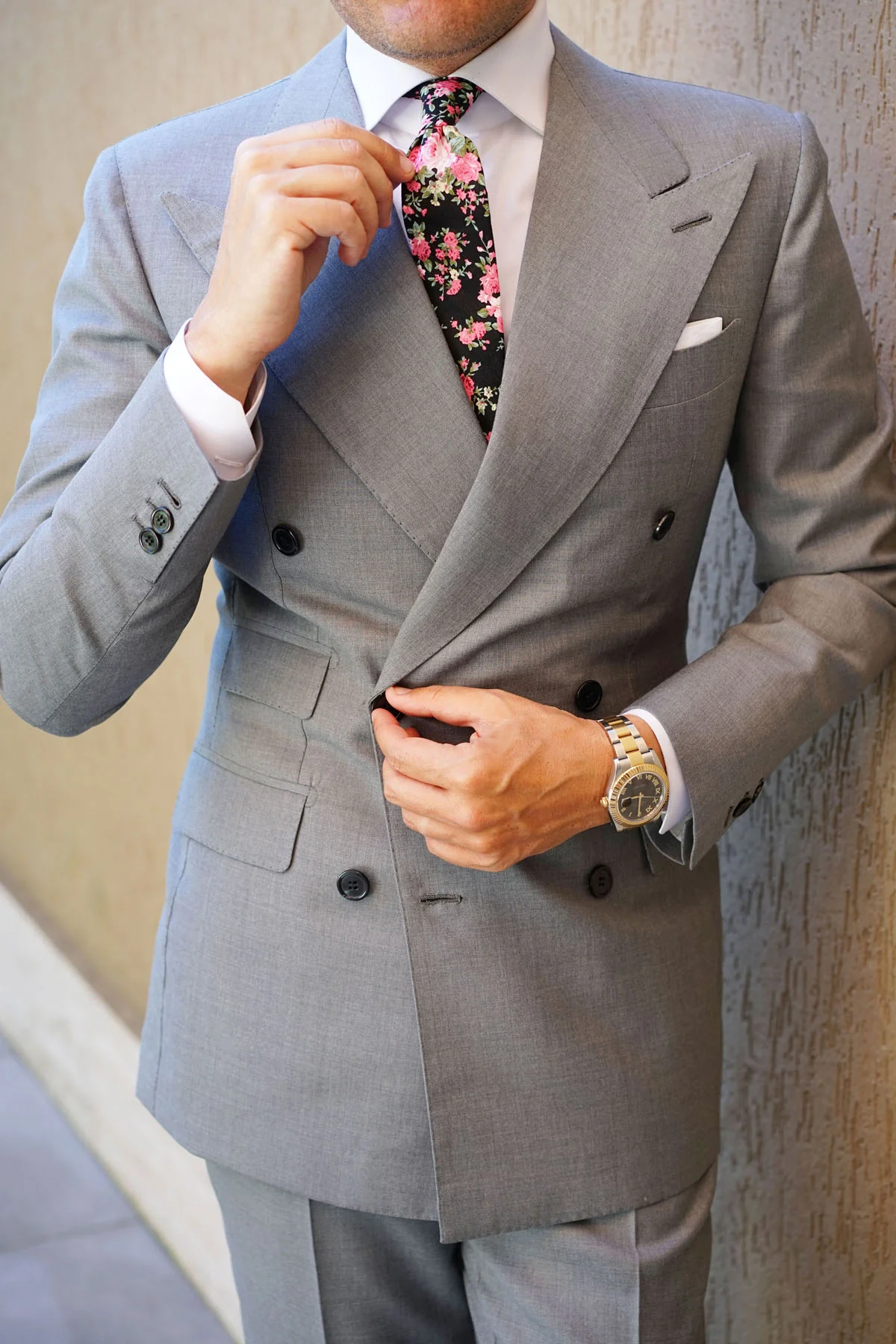 Carnation Floral Pink Skinny Tie - Image 8