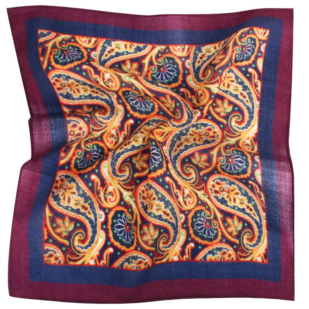Castellano Paisley Wool Pocket Square - Image 2