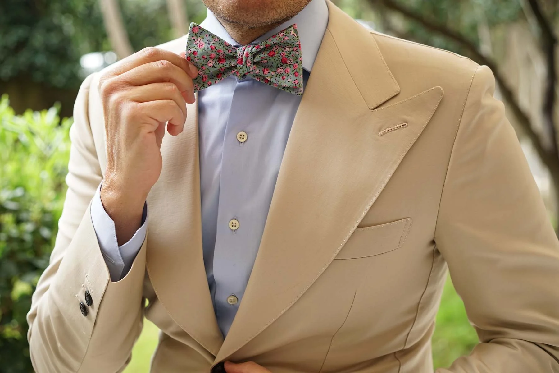 Centifolia Floral Roses Self Bow Tie - Image 6