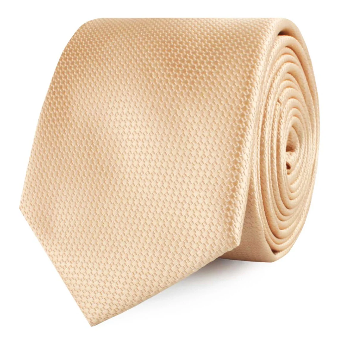 Champagne Gold Basket Weave Skinny Tie - Image 2