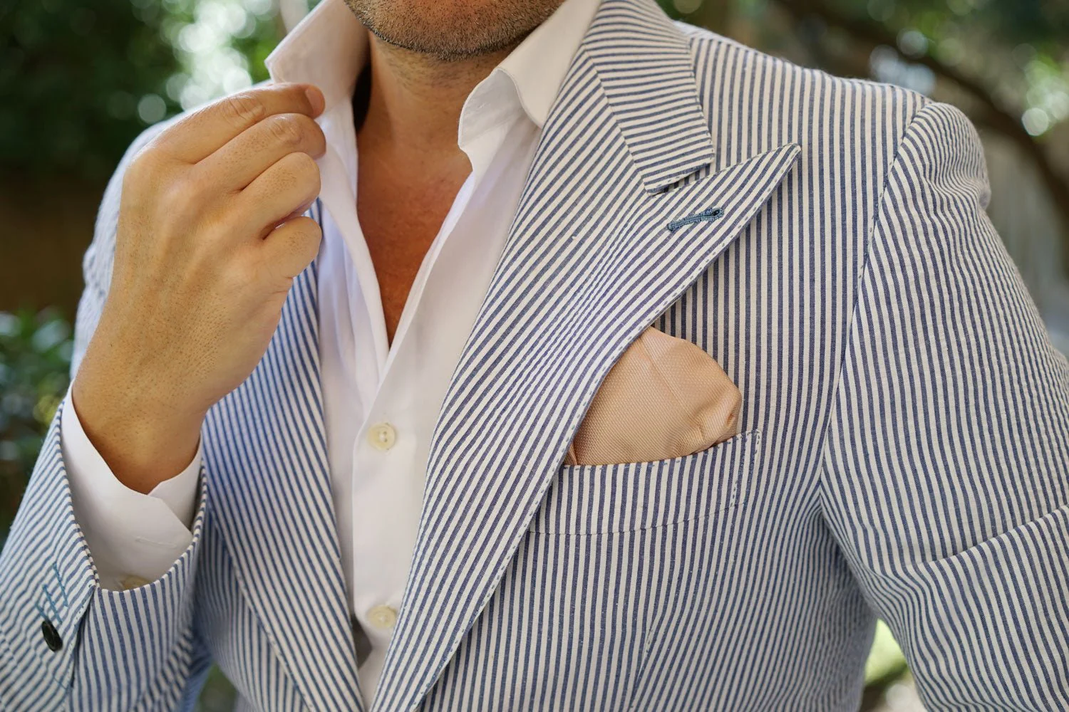 Champagne Gold Metallic Weave Pocket Square - Image 6