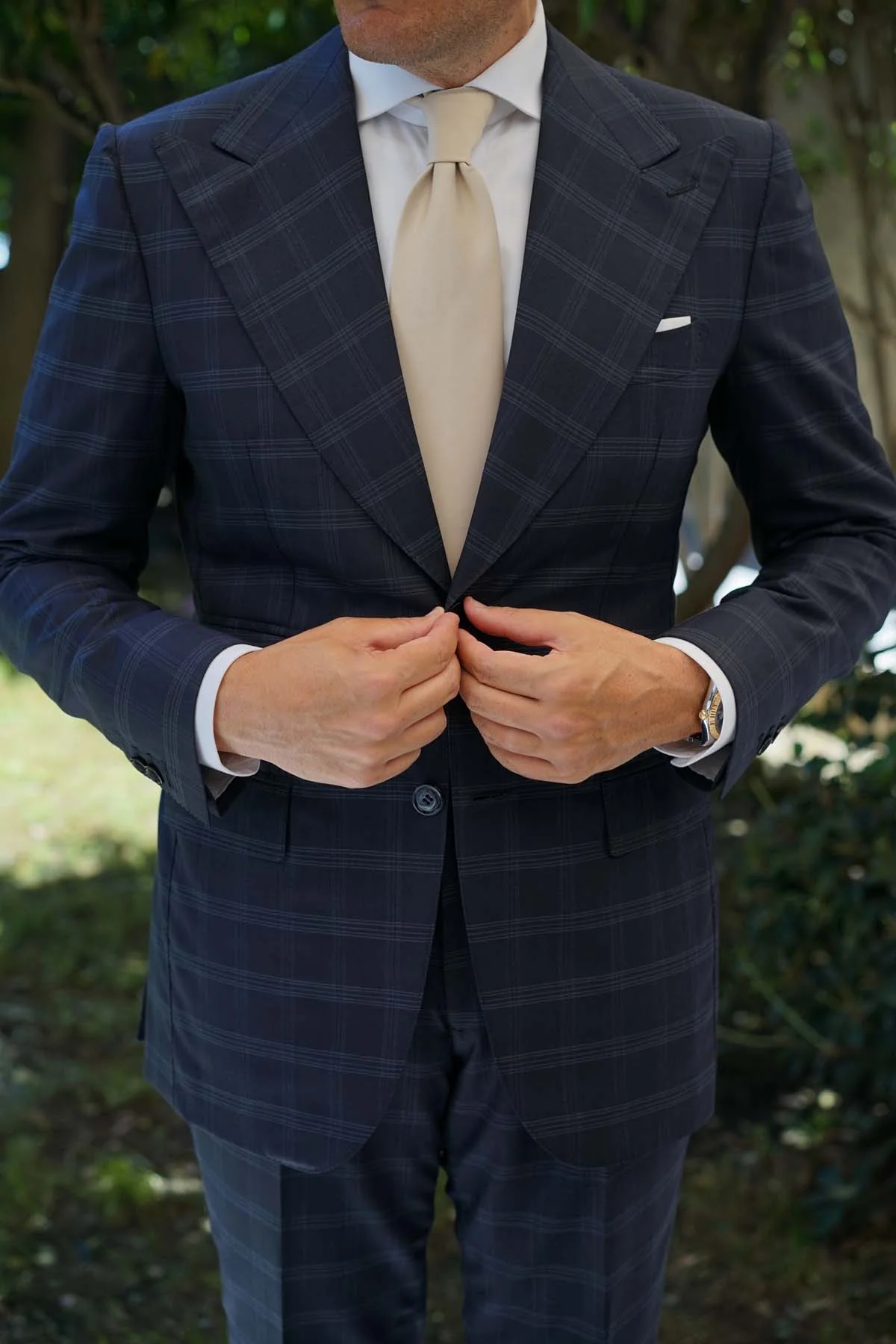 Champagne Satin Necktie - Image 8