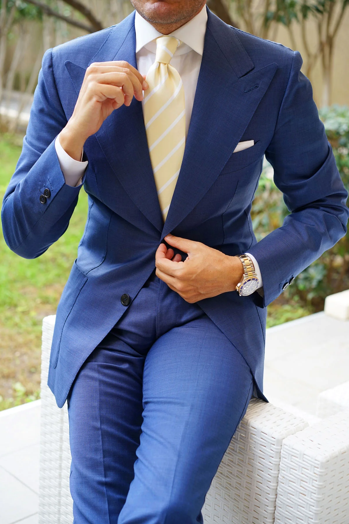 Champagne Stripe Necktie - Image 7