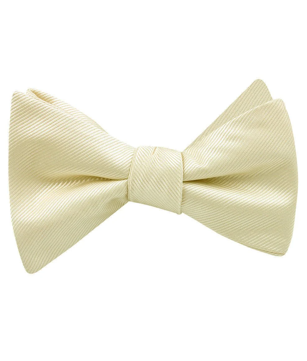 Champagne Twill Self Bow Tie - Image 2