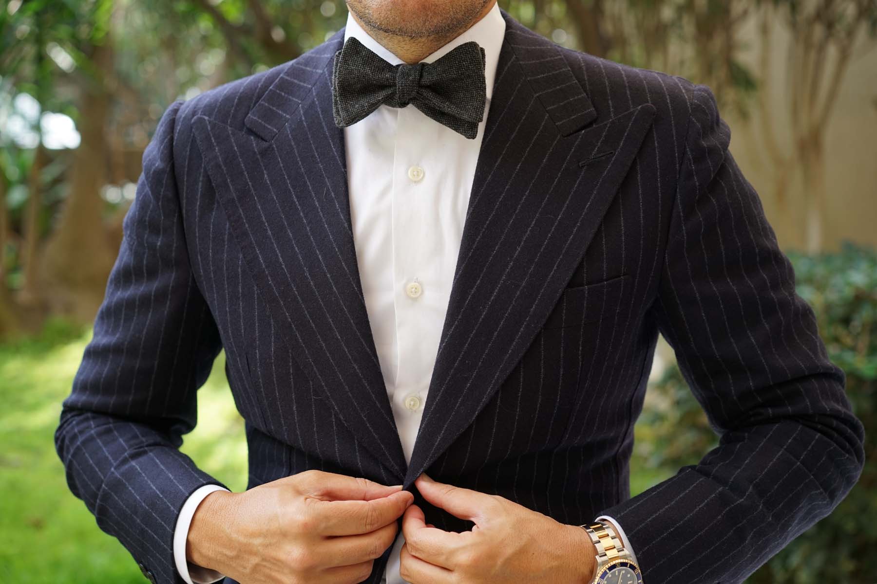 Charcoal Donegal Self Bow Tie - Image 4