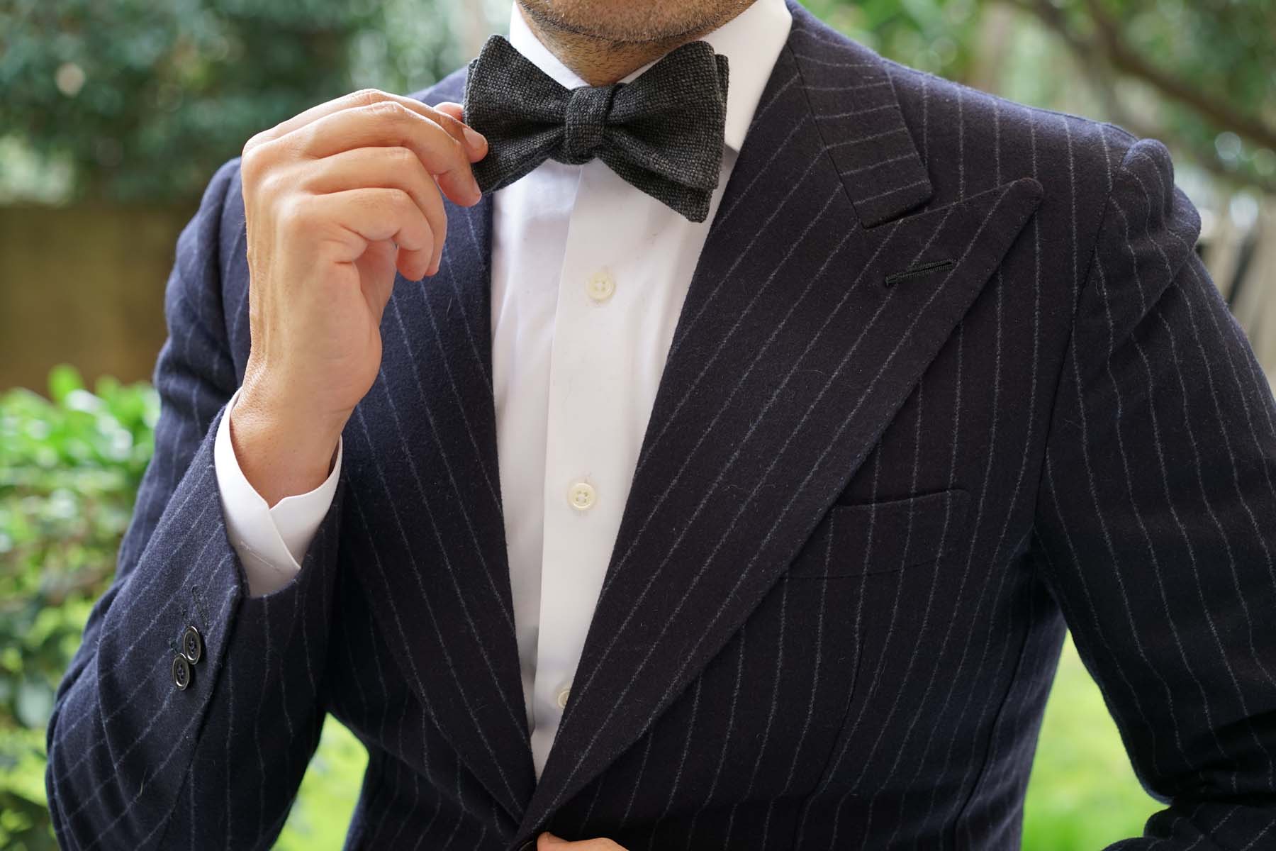 Charcoal Donegal Self Bow Tie - Image 6