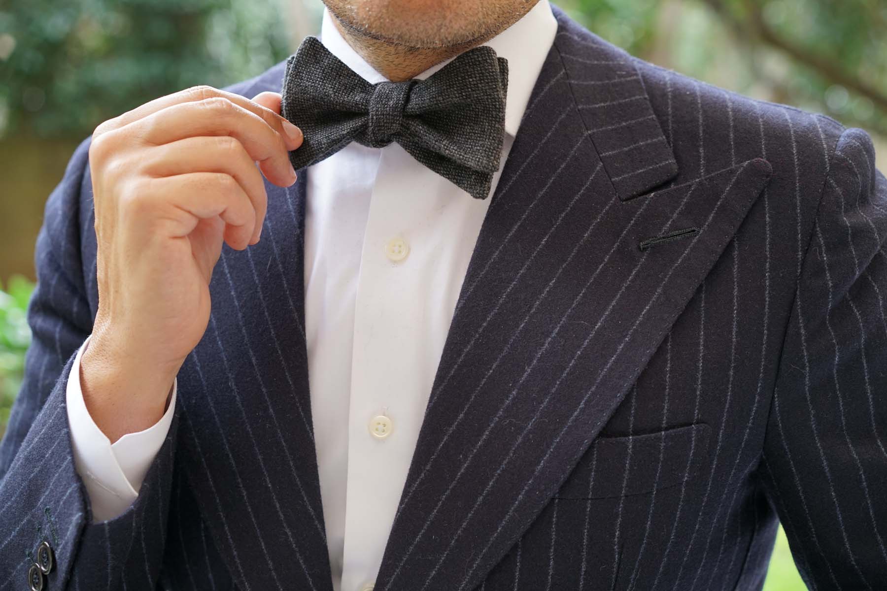 Charcoal Donegal Self Bow Tie - Image 8