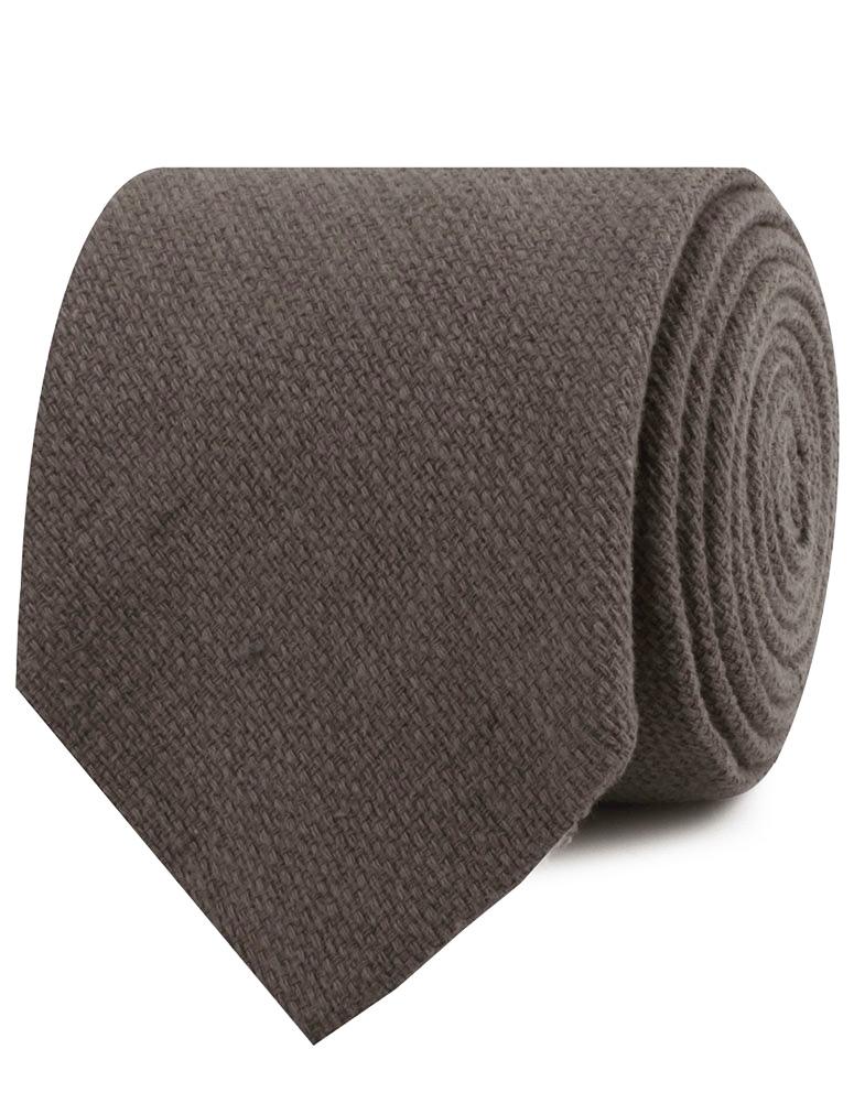Charcoal Graphite Weave Linen Necktie - Image 2