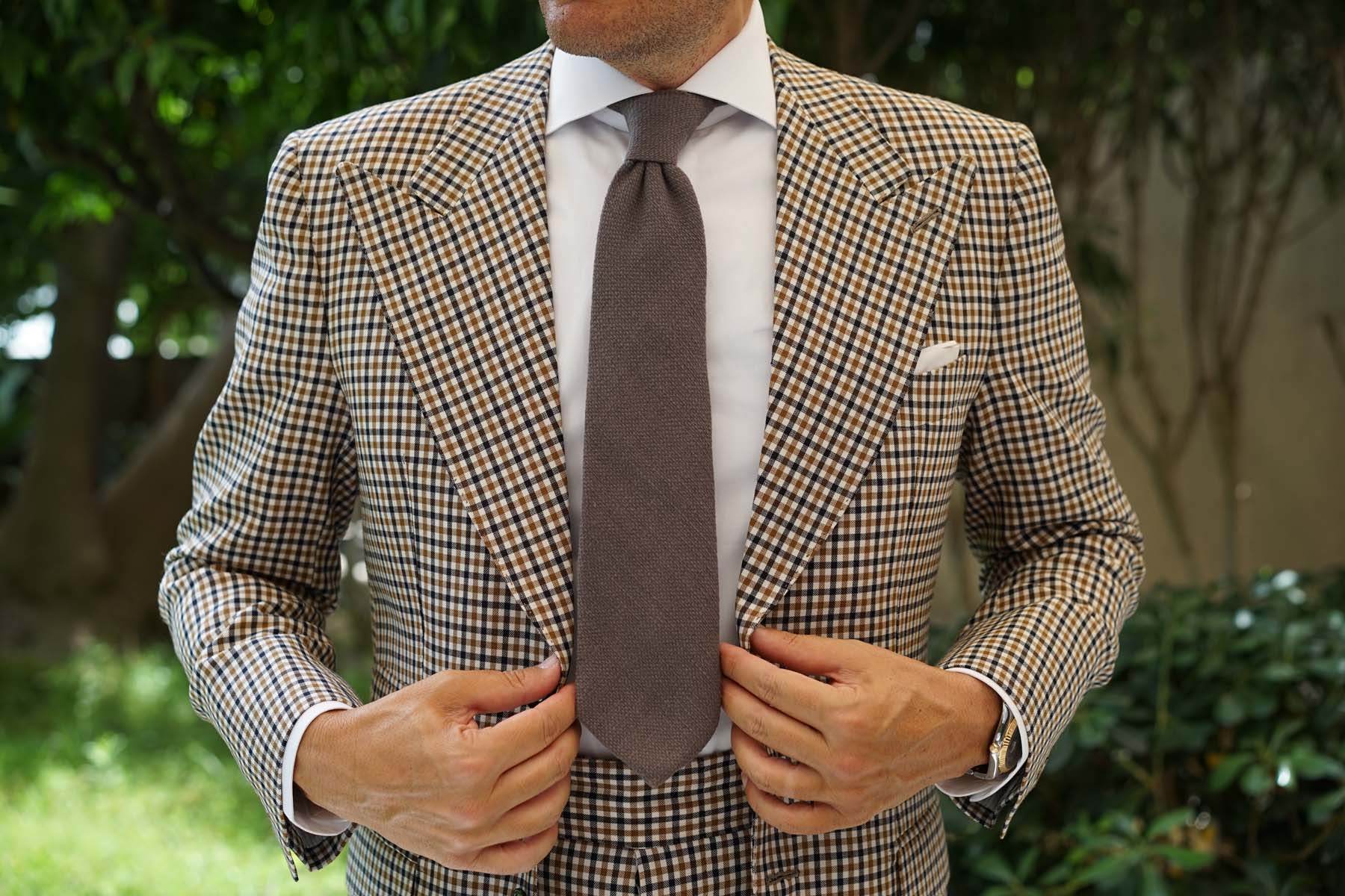 Charcoal Graphite Weave Linen Necktie - Image 4