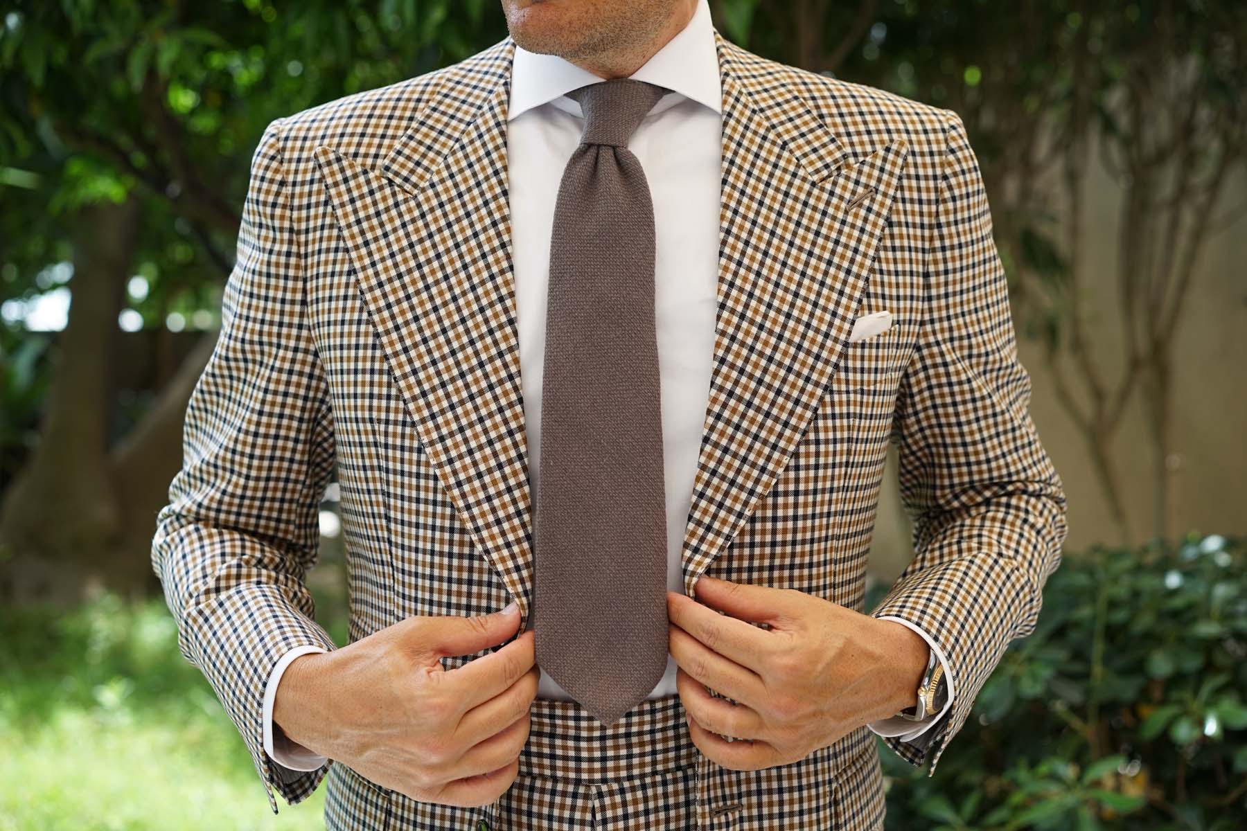 Charcoal Graphite Weave Linen Necktie - Image 8