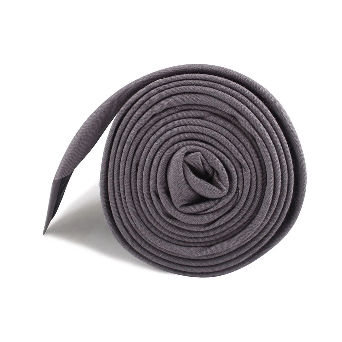 Charcoal Grey Cotton Necktie - Image 4