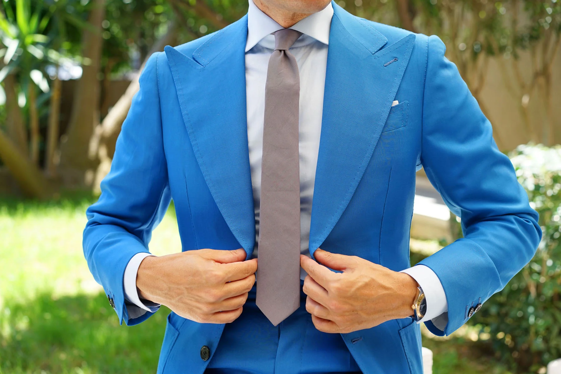 Charcoal Grey Cotton Skinny Tie - Image 5