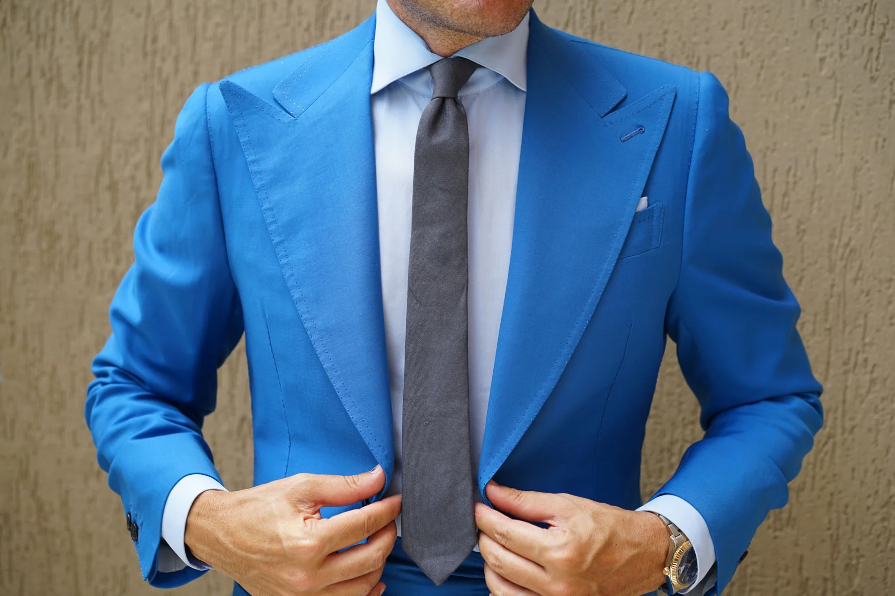 Charcoal Grey Slub Linen Skinny Tie - Image 7