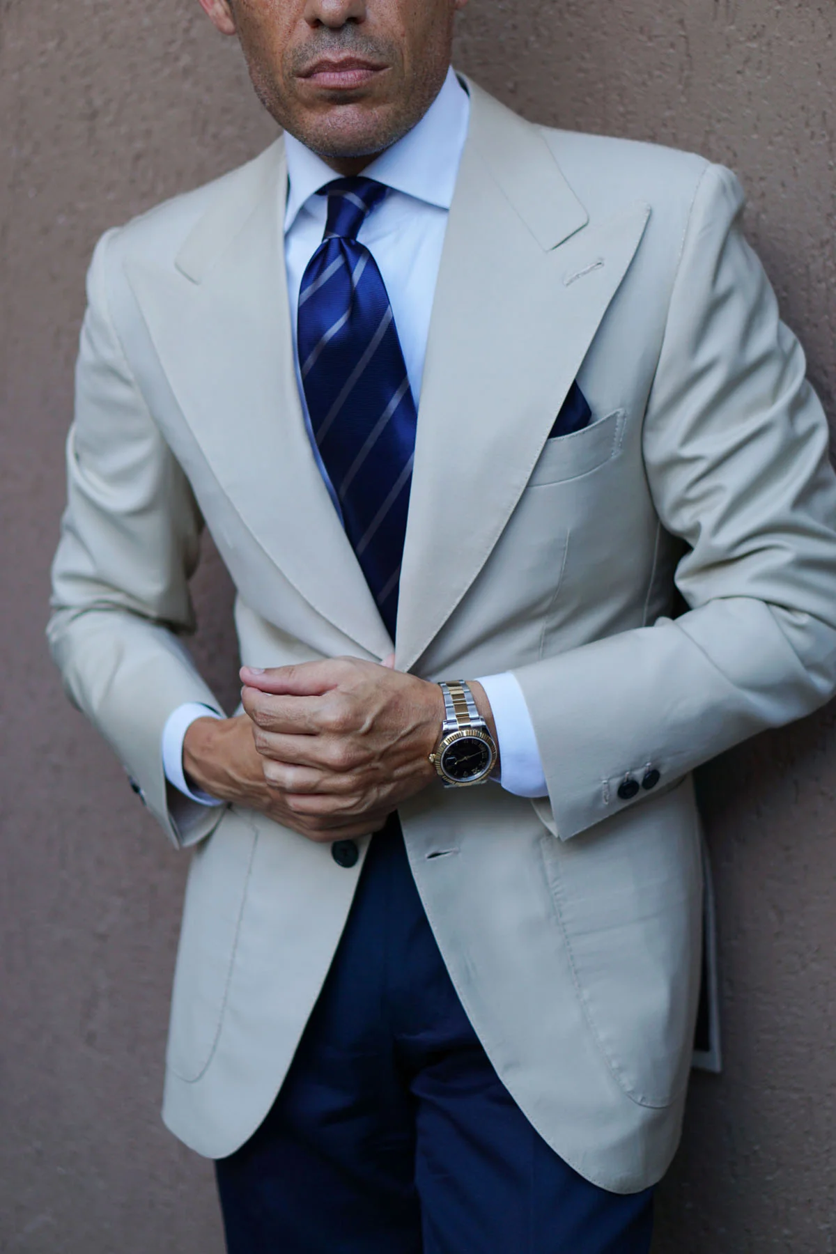 Charcoal Grey Striped Necktie - Image 11