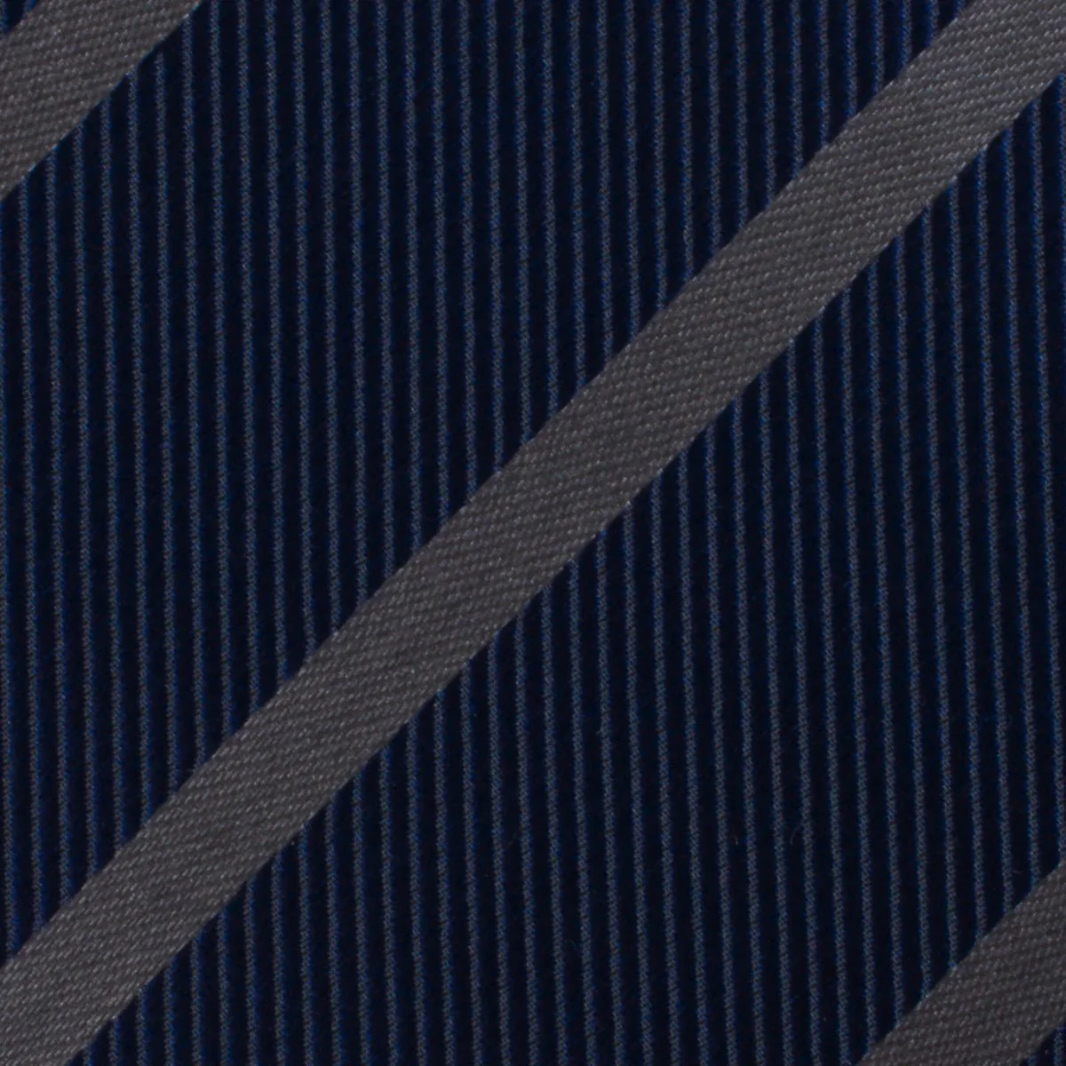 Charcoal Grey Striped Necktie - Image 3