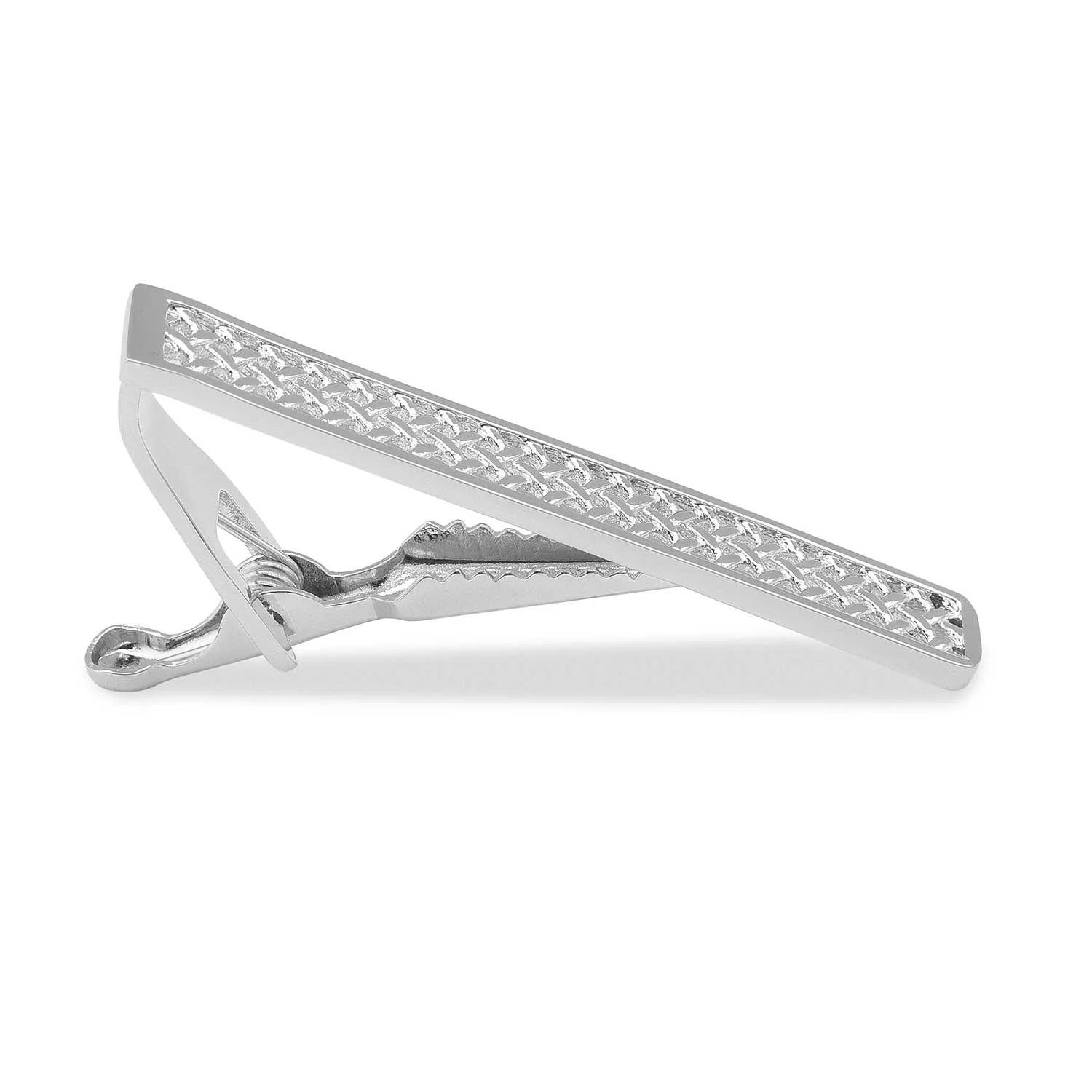 Charlemagne Weave Silver Tie Bar - Image 2