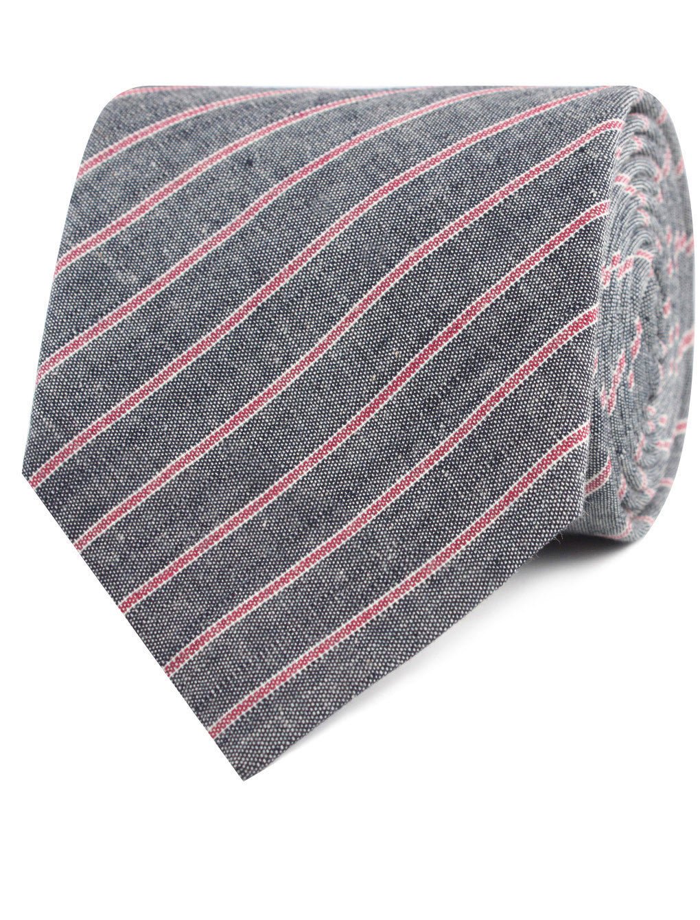 Cherry Red Pinstripe Tie - Image 2