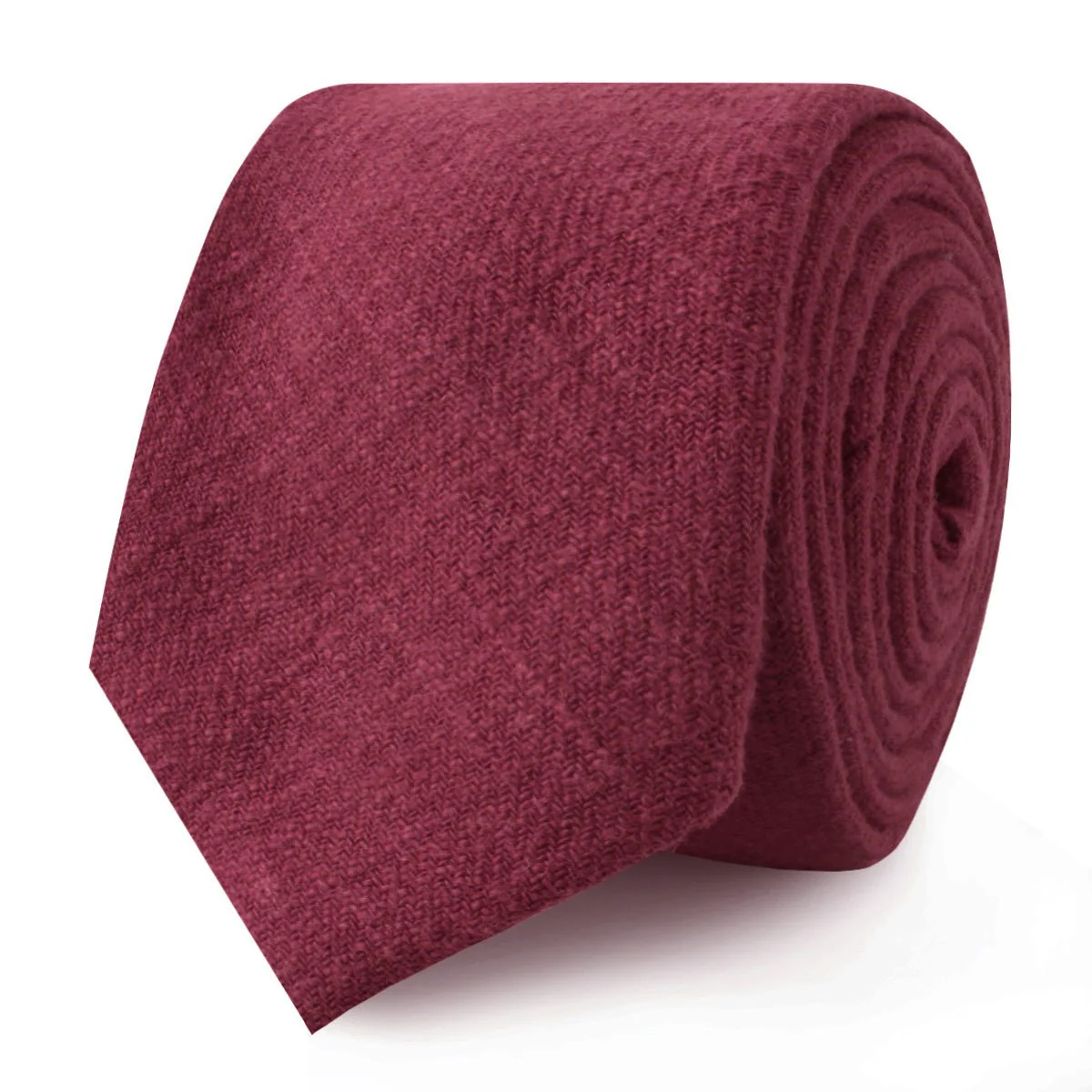 Chianti Maroon Linen Skinny Tie - Image 2