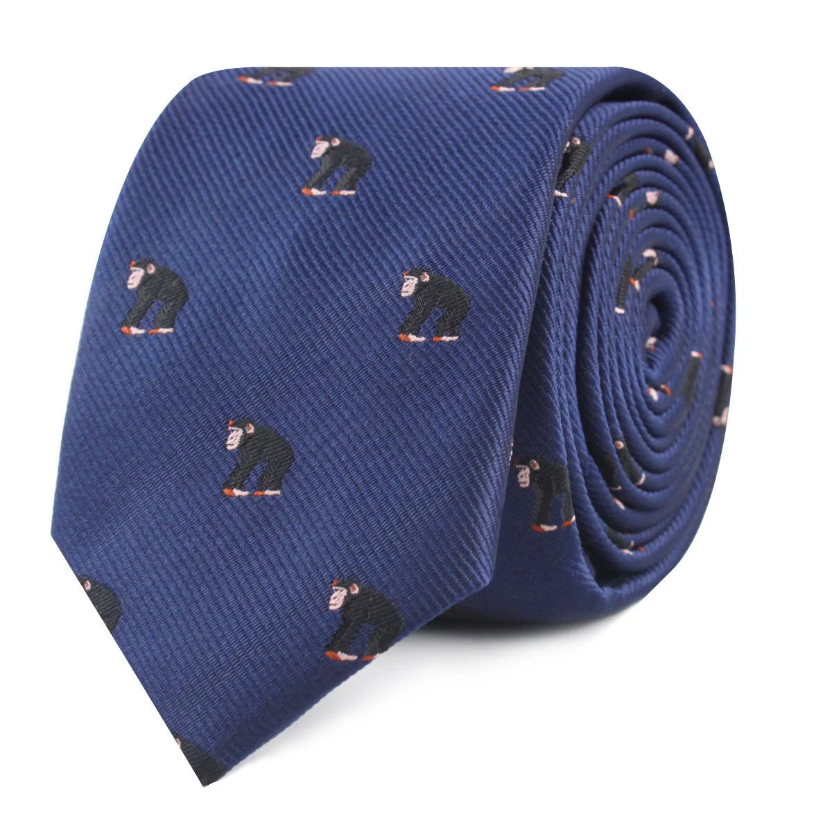 Chimpanzee Monkey Skinny Tie - Image 2