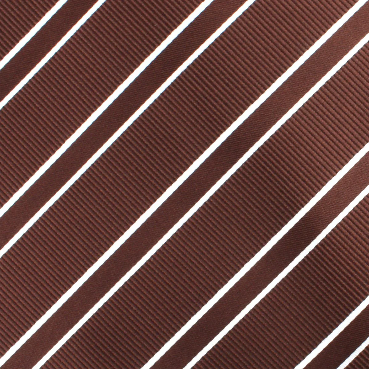 Chocolate Brown Double Stripe Bow Tie - Image 2