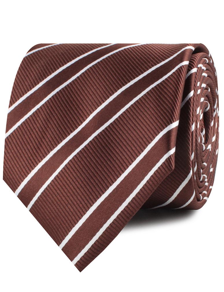 Chocolate Brown Double Stripe Necktie - Image 2