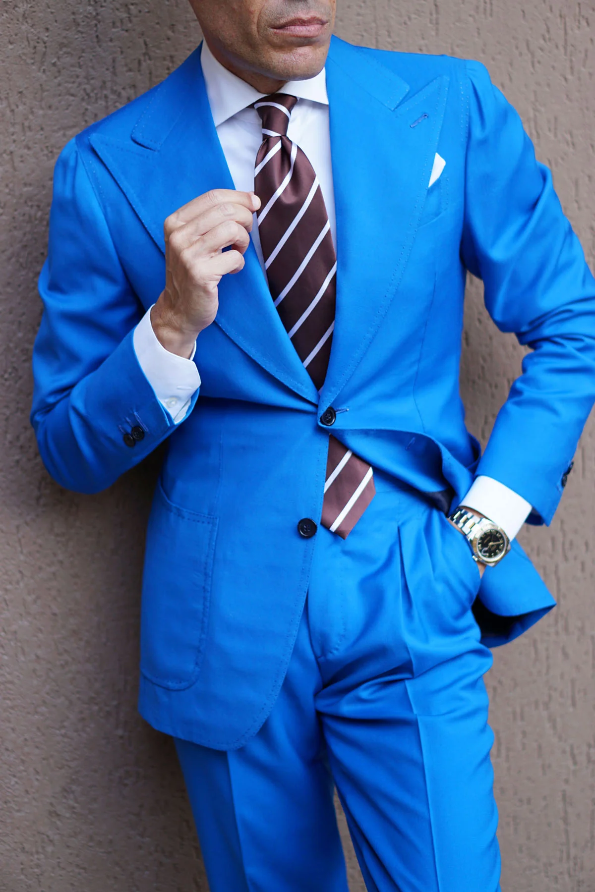 Chocolate Brown Striped Necktie - Image 11