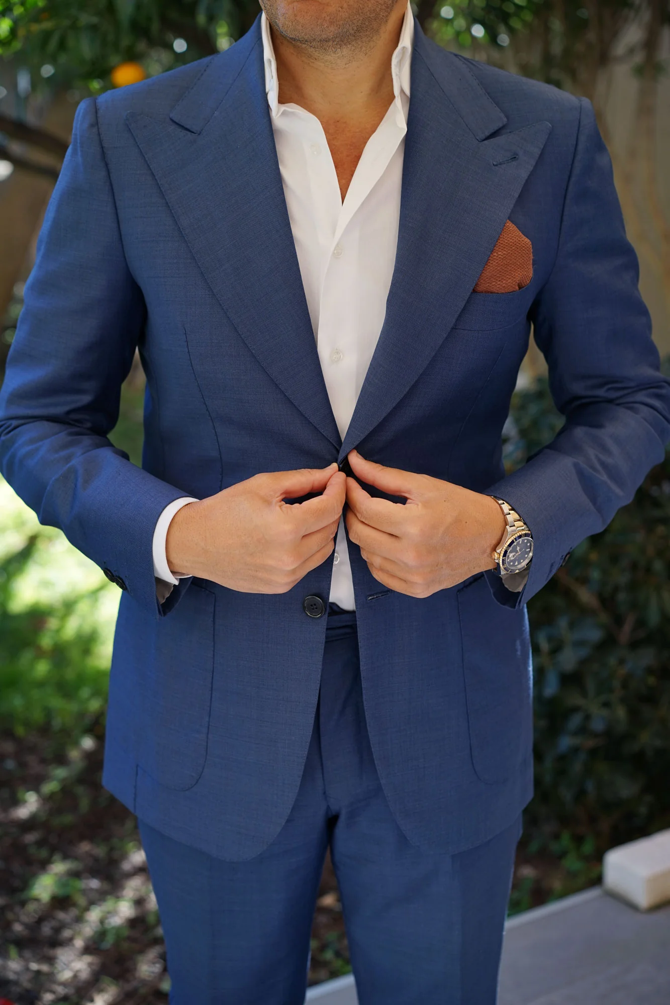 Cinnamon Brown Coarse Linen Pocket Square - Image 4