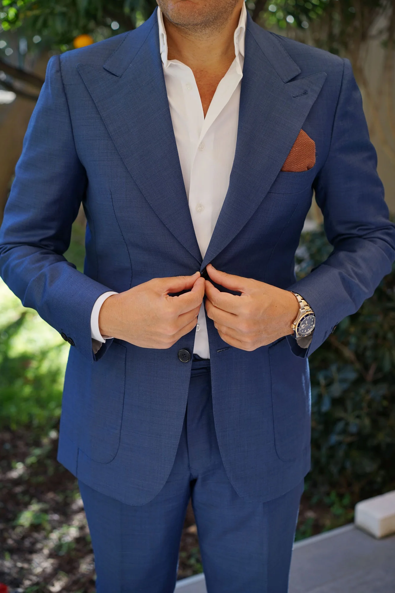 Cinnamon Brown Coarse Linen Pocket Square - Image 7