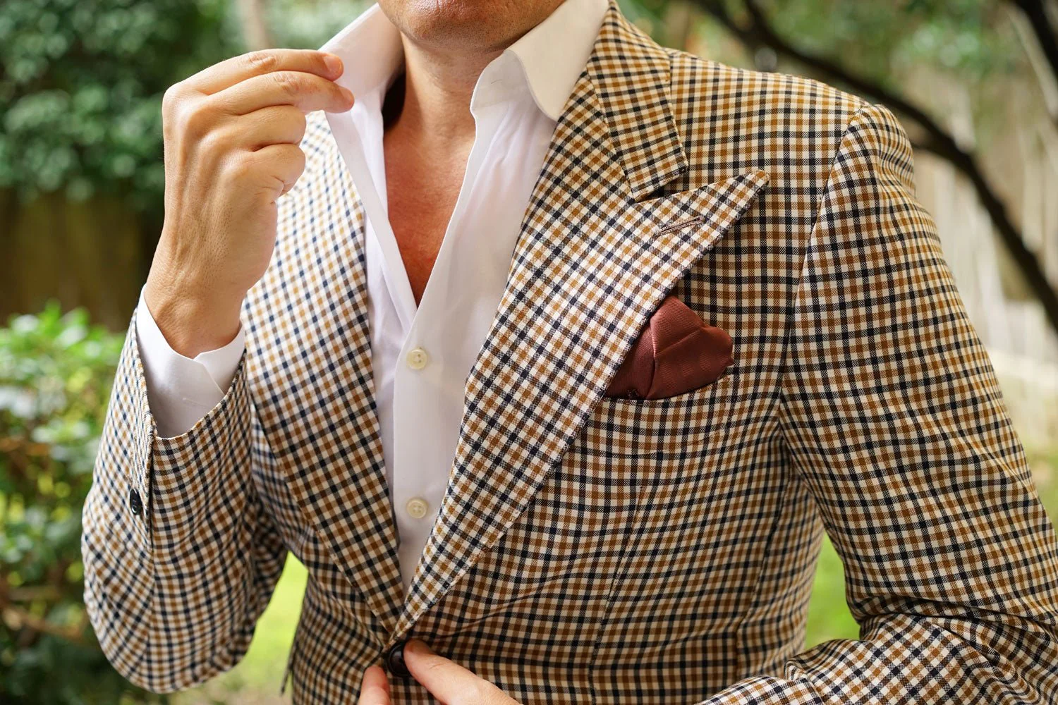 Cinnamon Brown Striped Pocket Square - Image 8