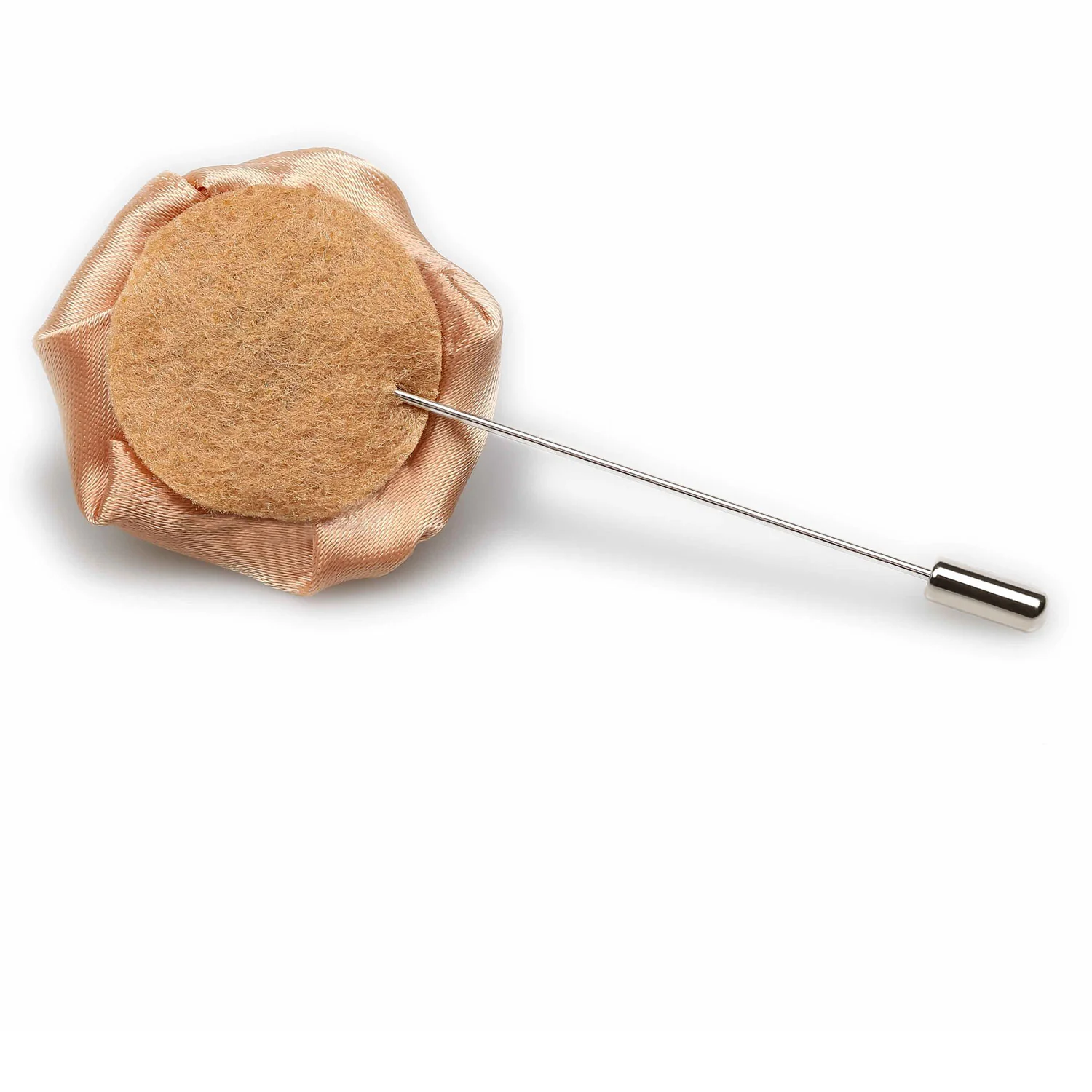 Cinnamon Satin Rose Lapel Pin - Image 2