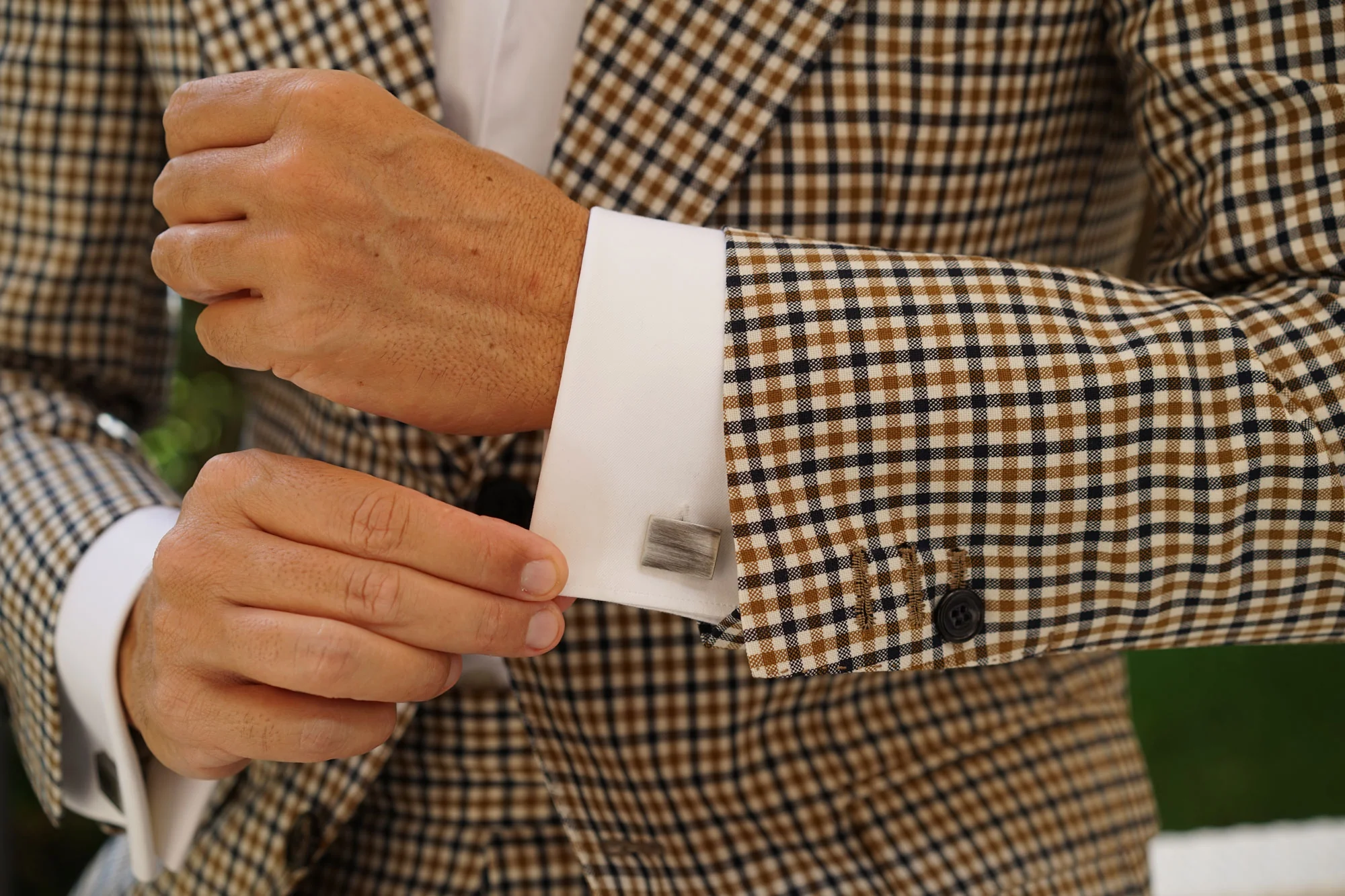 Classic Antique Silver Rectangle Cufflinks - Image 8