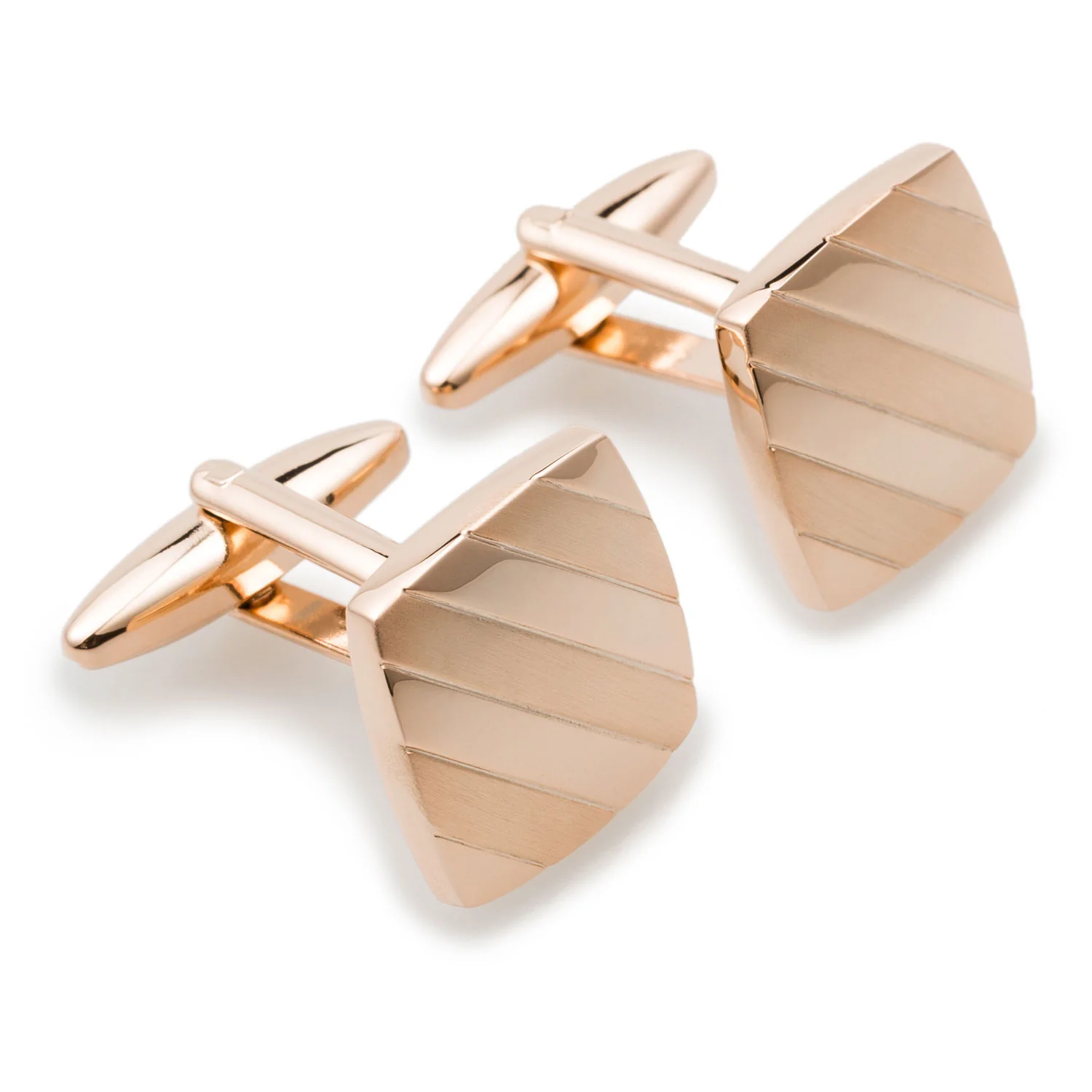 Cleopatra Brushed Rose Gold Cufflinks - Image 2