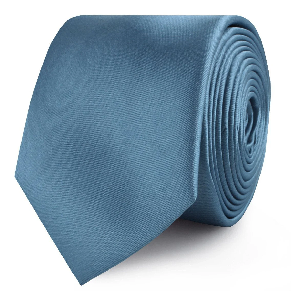 Coastal Blue Satin Skinny Tie - Image 2