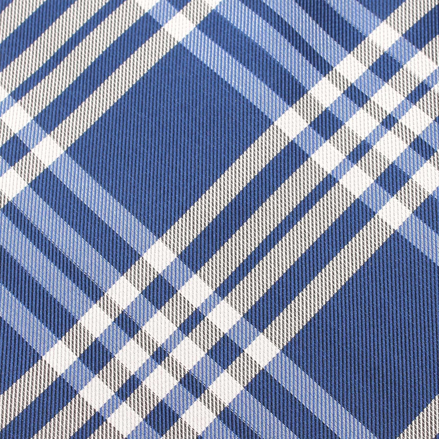 Cobalt Blue with White Stripes Pocket Square - Image 2