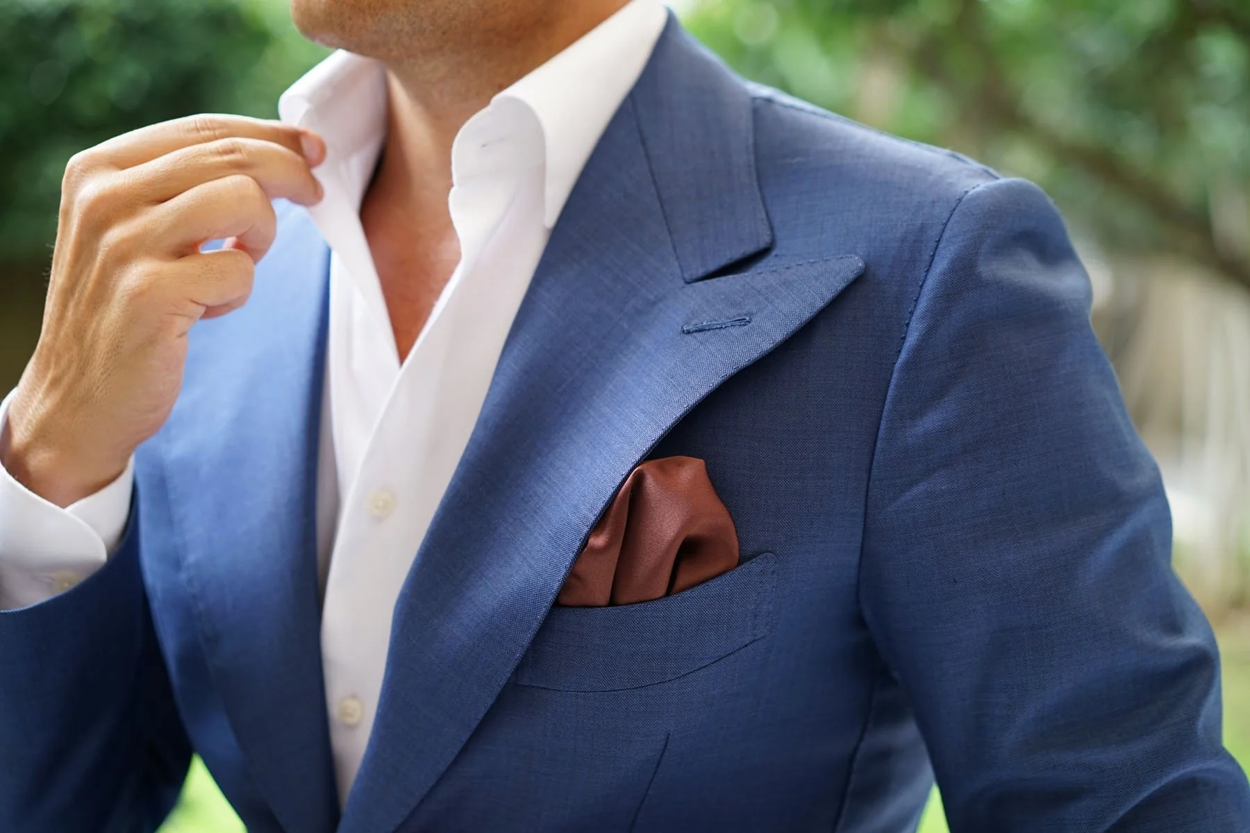 Cocoa Brown Satin Pocket Square - Image 5