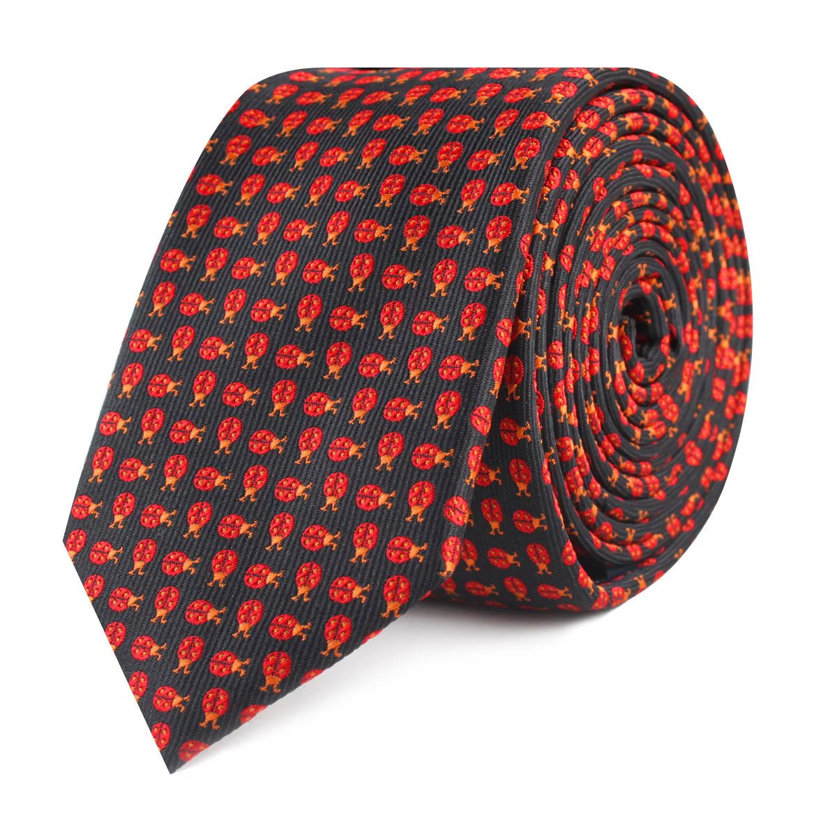Coquelicot Red Beetle Skinny Tie - Image 2
